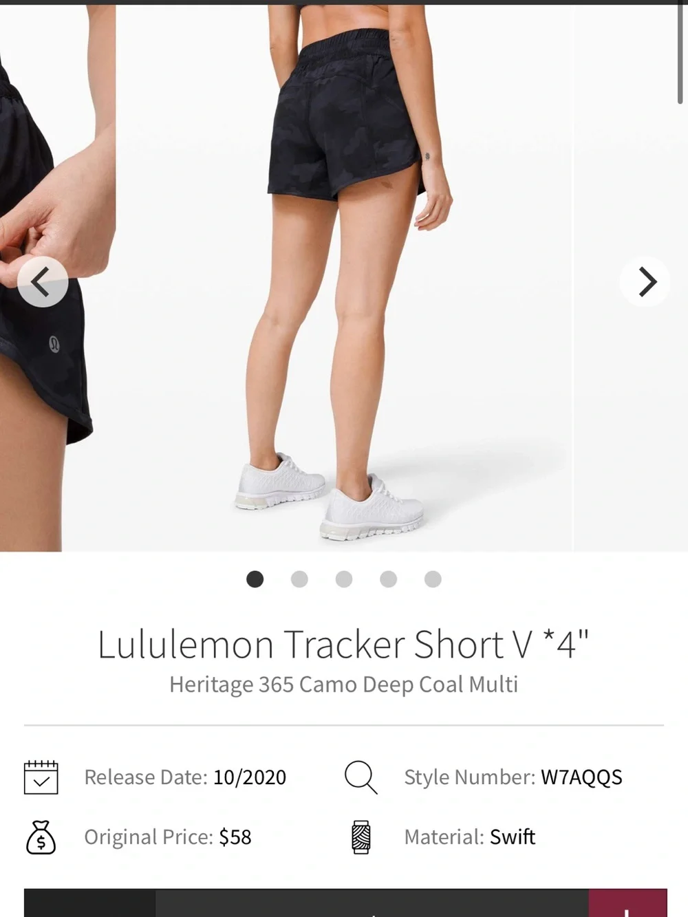 lululemon athletica Black Camo Running Shorts